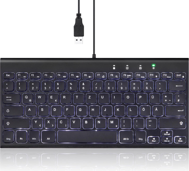 PERIXX Mini-Tastatur – USB-Anschluss, Hintergrundbeleuchtung
