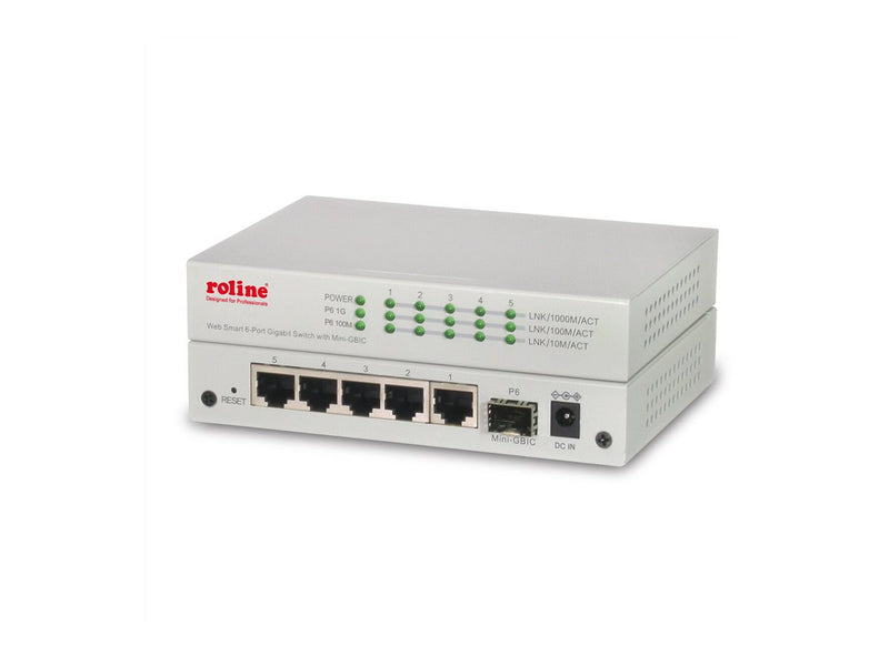 ROLINE Netzwerk-Switch – 5 Gigabit Ports, 1 SFP für schnelle Verbindungen
