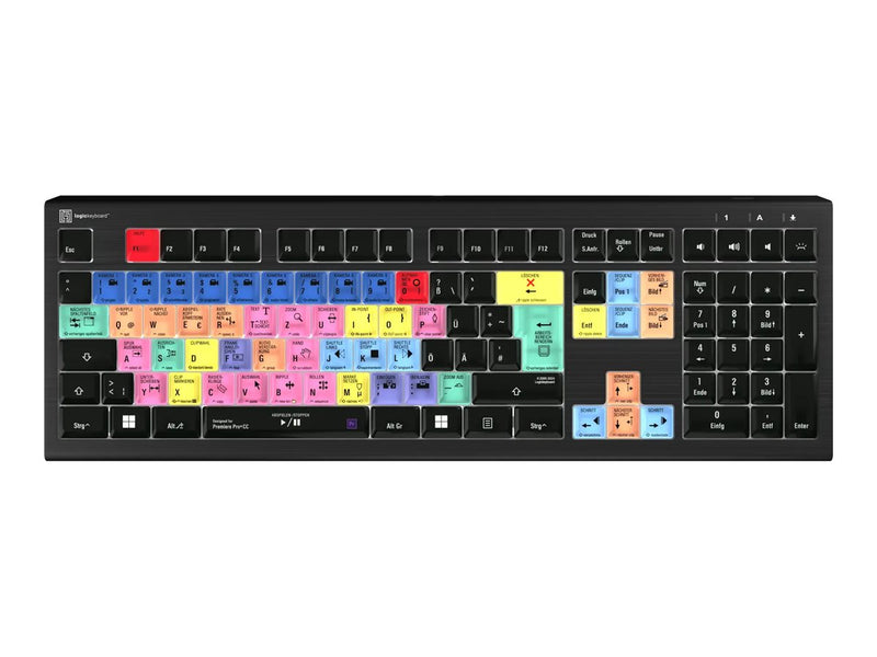LOGIC-KEYBOARD Kabel-Tastatur – Für Adobe Premiere Pro, Deutsch