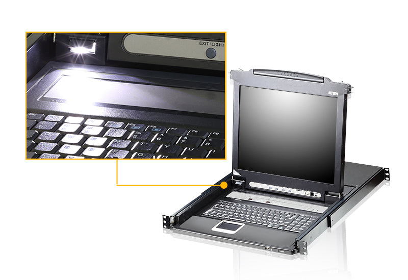 ATEN 17" KVM-Konsole – Integrierte Tastatur und Touchpad