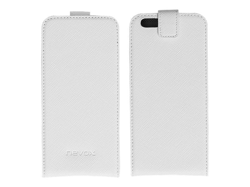 NEVOX RELINO Flip Ledertasche – Schutz für iPhone 6 in Weiß-Grau