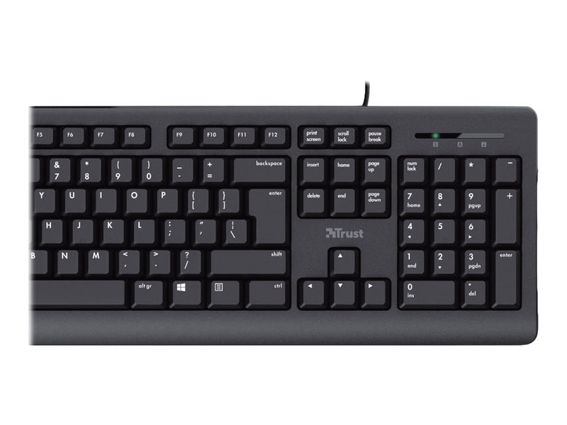 Trust USB-Tastatur – Leise Tasten, Spritzwasserschutz