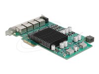 Delock Netzwerkkarte – 4x Gigabit LAN mit PoE+