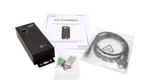Exsys USB-Hub – 4 Anschlüsse, Überspannungsschutz