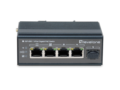 LEVELONE Netzwerk-Switch – 5 Ports, PoE+ Unterstützung