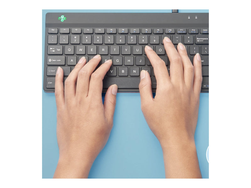 R-GO TOOLS Kompakte Ergonomische Tastatur – USB-Anschluss, Schwarz