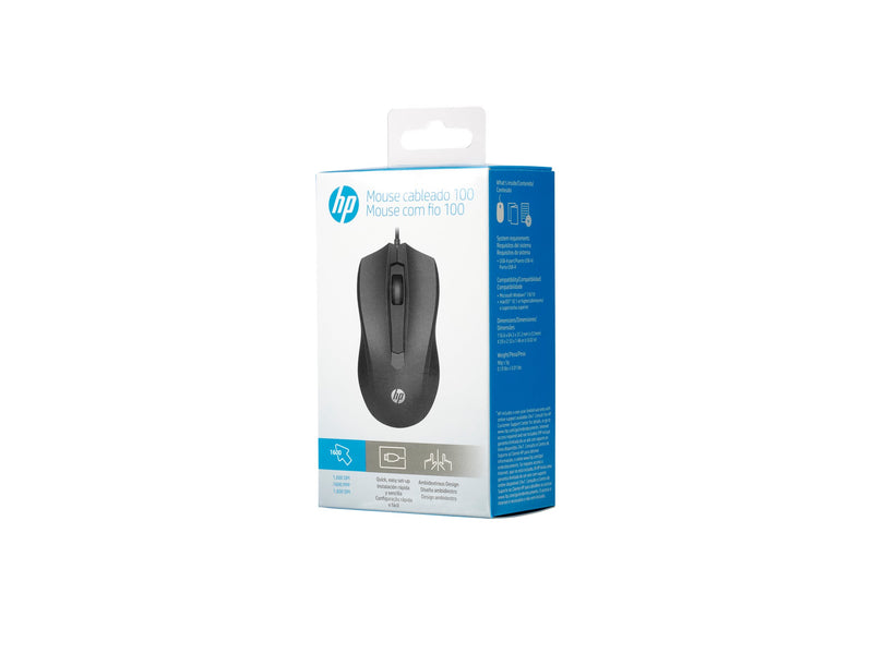 HP 100 Maus – Beidseitig nutzbar, optisch, USB-Anschluss