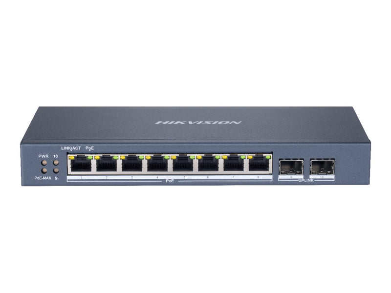 Hikvision Netzwerk-Switch – 8 PoE+ Anschlüsse, Gigabit Ethernet