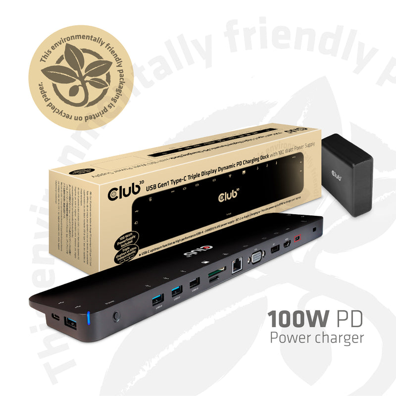 Club3D USB-C Dockingstation – 100W Stromversorgung, HDMI & LAN