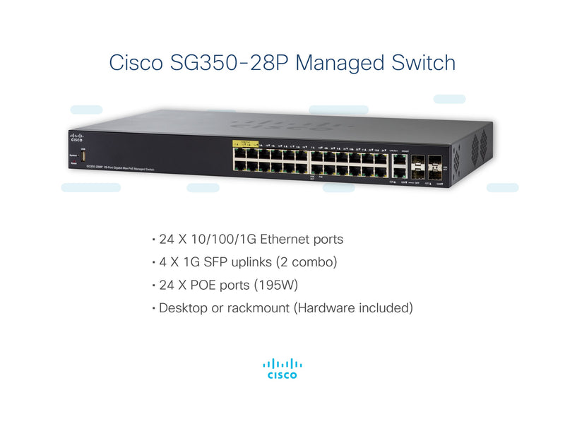 Cisco 28-Port Gigabit Switch – PoE, Einfache Verwaltung