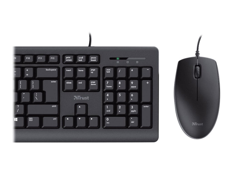 Trust TKM-250 Tastatur-Maus-Set – USB, spritzwassergeschützt