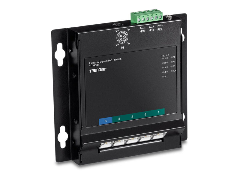 Trendnet Industrie-Switch – 5 Ports, PoE+, robustes Metallgehäuse