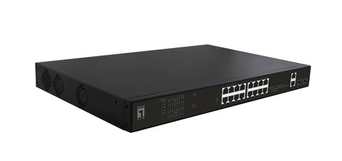 LevelOne 20-Port Gigabit Switch – PoE-Unterstützung, Rack-montierbar