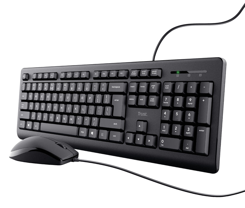 Trust TKM-250 Tastatur-Maus-Set – USB, spritzwassergeschützt
