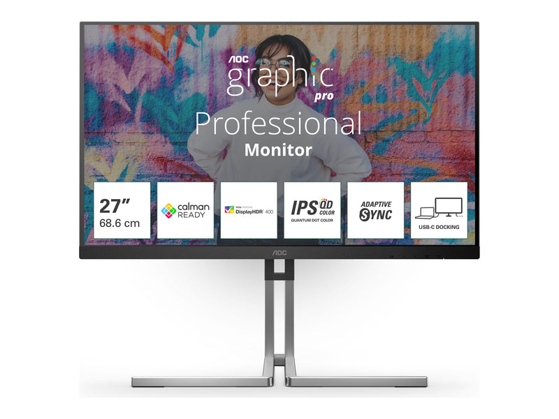 AOC 27" LED-Monitor – QHD-Display, USB-C-Anschluss