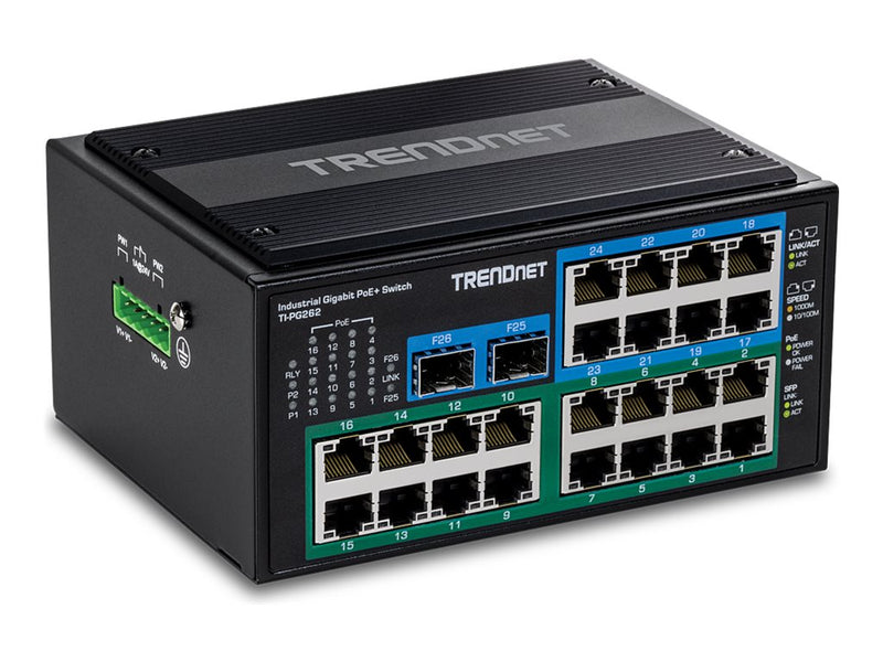 Trendnet 26-Port Gigabit Switch – Robust für Industrie, PoE+ Unterstützung
