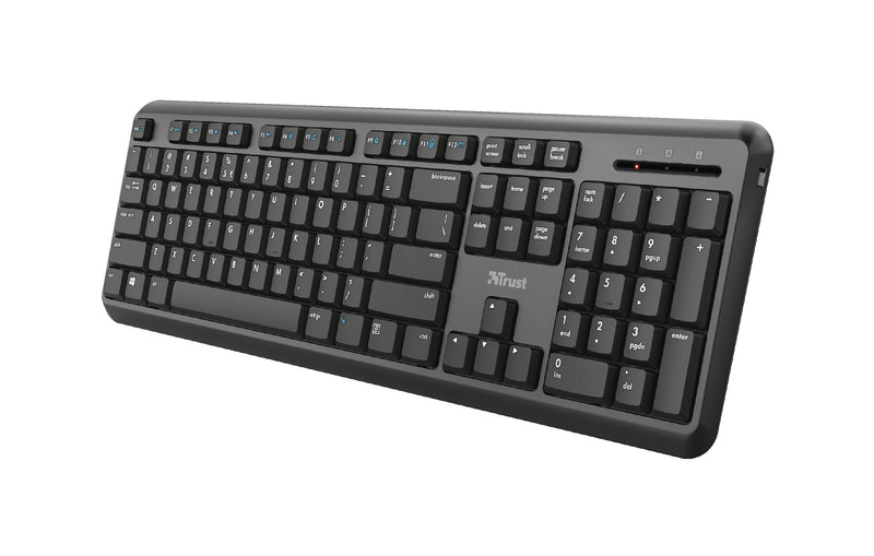 Trust Kabellose Tastatur – Spritzwasserschutz, USB-Empfänger