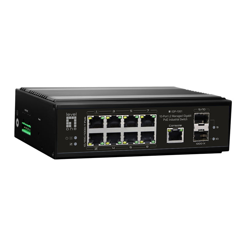 LEVELONE 10-Port Switch – PoE++ für flexible Montage