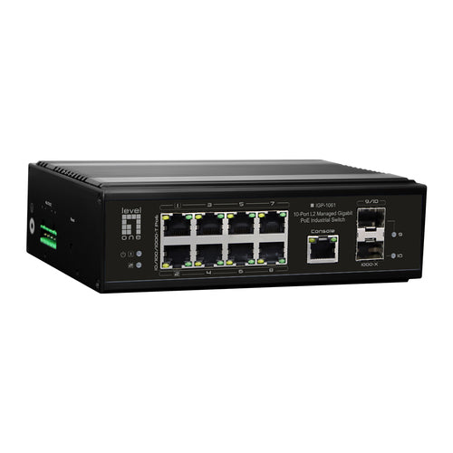 LEVELONE 10-Port Switch – PoE++ für flexible Montage