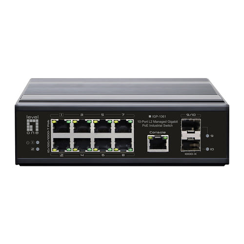 LEVELONE 10-Port Switch – PoE++ für flexible Montage