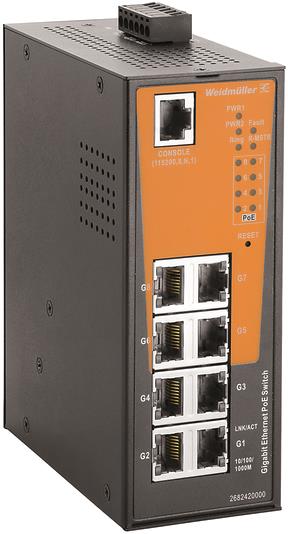 Weidmüller Ethernet Switch – 8 Ports, PoE-Unterstützung