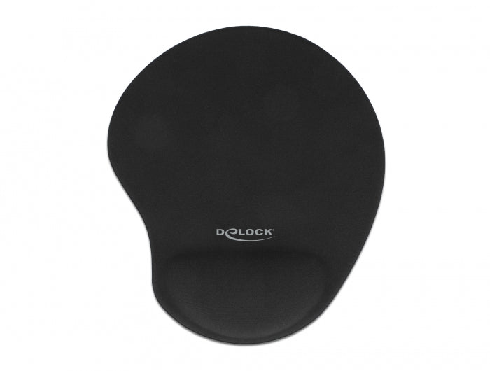 DELOCK Ergonomisches Mauspad – Mit Gel-Handballenauflage, Schwarz
