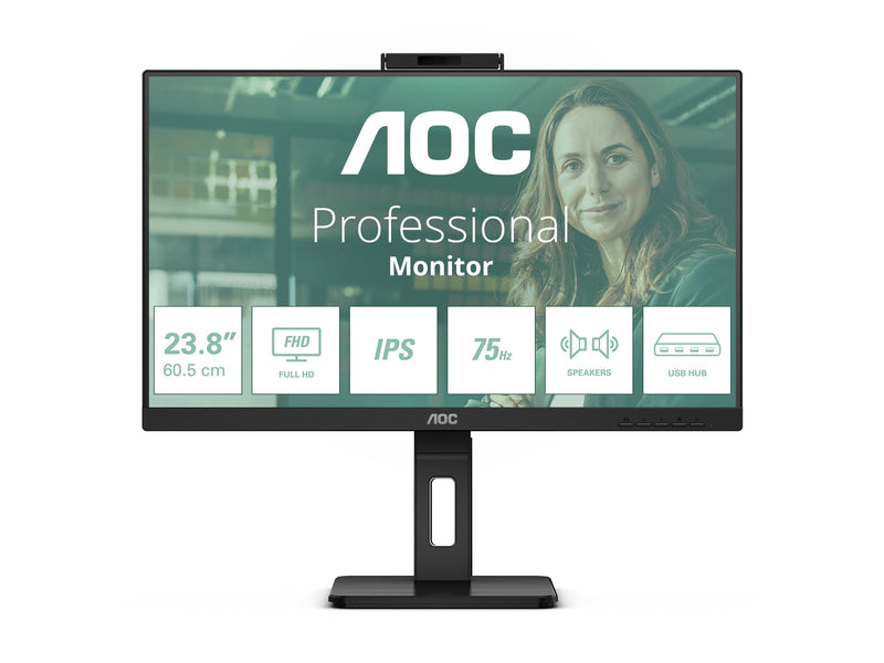 AOC 24" LED-Monitor – Full HD, integrierte Webcam