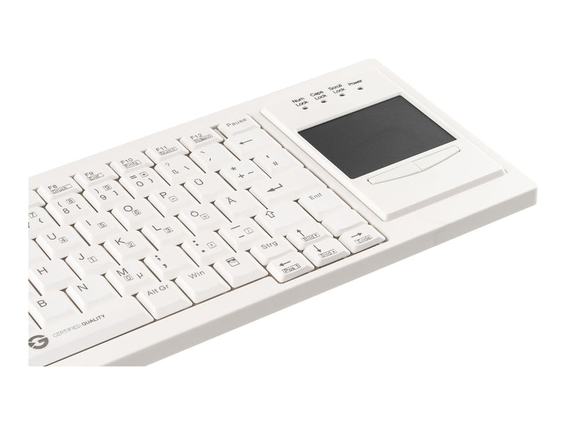 GETT Cleantype Xtra – Tastatur mit Touchpad, USB, weiß