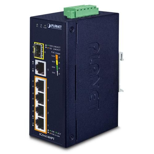 Planet Technology Netzwerk-Switch – 6 Ports, PoE+ Unterstützung