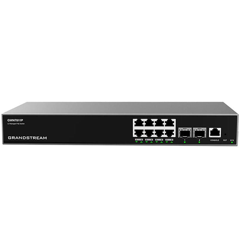 Grandstream 8-Port Netzwerk-Switch – PoE+ und 10 Gigabit Unterstützung