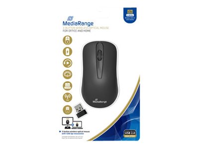 MEDIARANGE Kabellose Maus – Optisch, 3 Tasten, USB-Empfänger