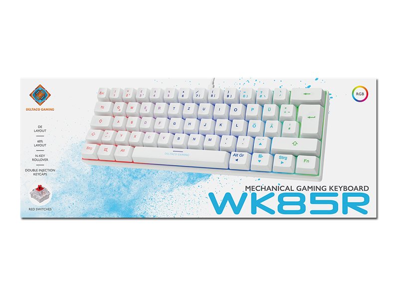 DELTACO Gaming-Tastatur – RGB-Beleuchtung, Mechanische Tasten
