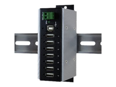 Exsys USB-Hub 7-Port – Schutz vor Überspannung, DIN-Schienen-Montage
