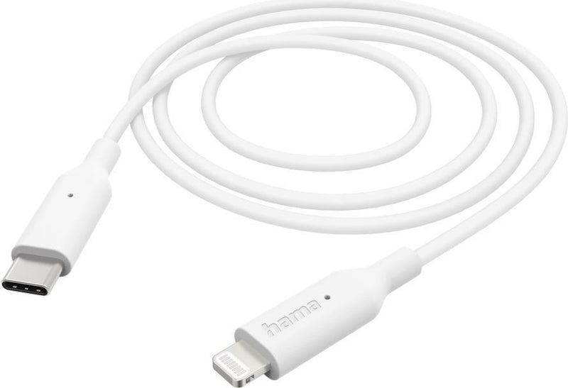 HAMA USB-Ladekabel – Lightning zu USB-C, 1 m, Weiß