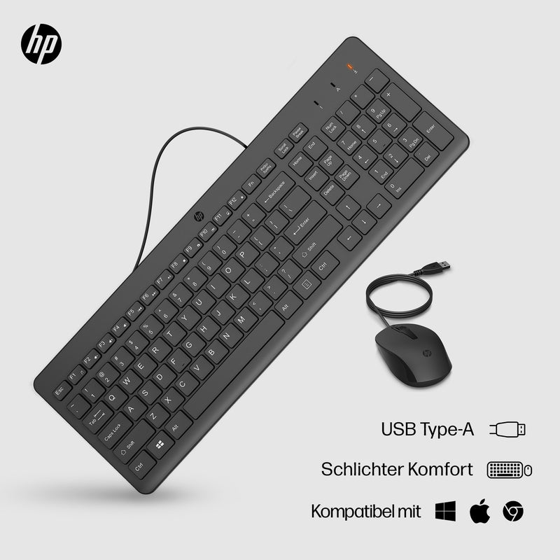 HP Tastatur-und-Maus-Set – Komfortable USB-Verbindung