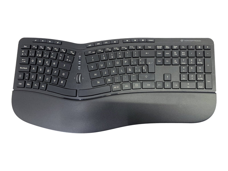 CONCEPTRONIC Kabelloses Tastatur-Maus-Set – Ergonomisch, Spanisches Layout