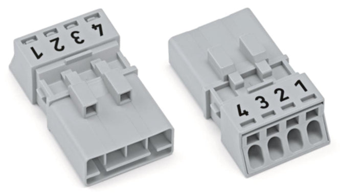 WAGO Steckergehäuse – 4-polig, grau