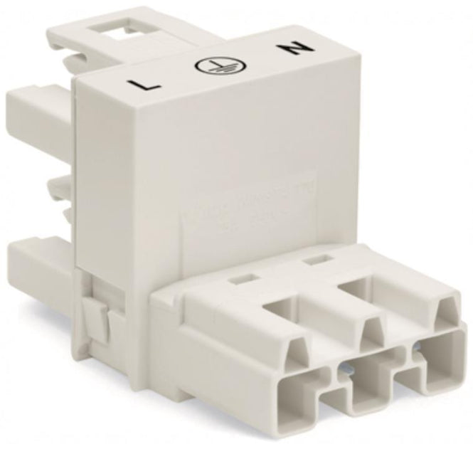 WAGO Netzverteiler – 3-polig, 50 Stück, weiß