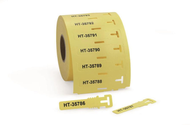 HellermannTyton Kennzeichnungsschilder – 12x74mm, 500 Stück, gelb