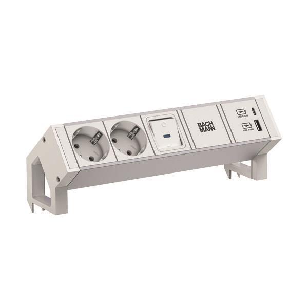Bachmann DESK2 Steckdosenleiste – USB-Anschlüsse, Tischmontage