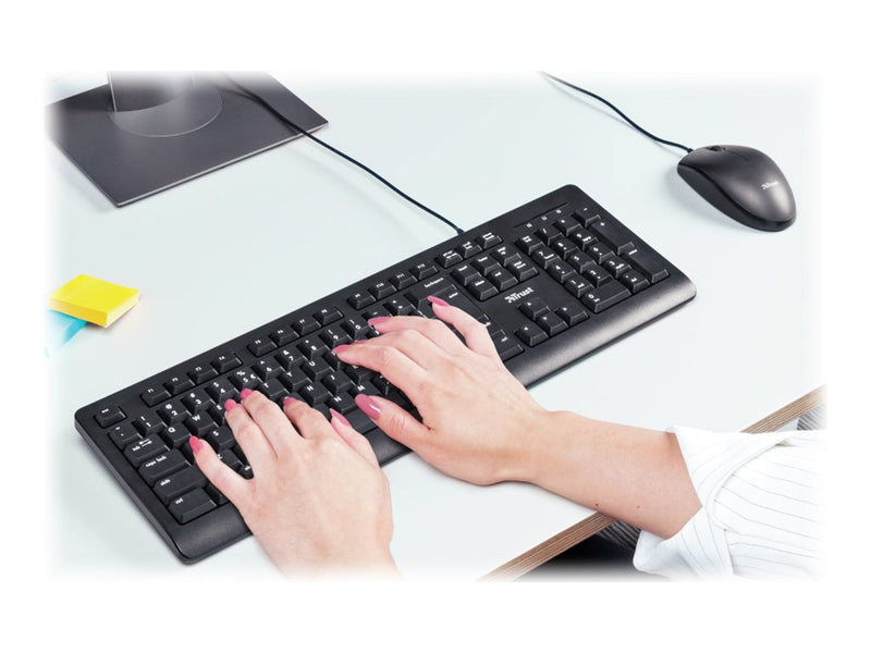 Trust TKM-250 Tastatur-Maus-Set – USB, spritzwassergeschützt