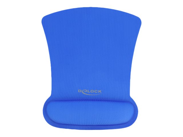 DELOCK Mauspad – Ergonomisch mit Handballenauflage, Blau