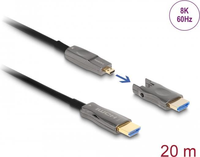 Delock HDMI-Kabel – 8K, 20 m Länge, Hybrid-Technologie