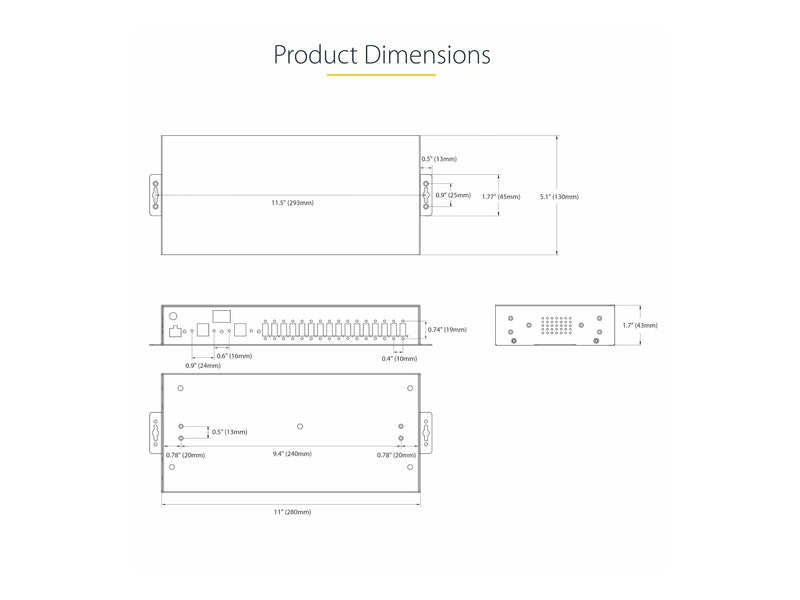StarTech 16-Port USB Hub – Industriell, schnelle Datenübertragung
