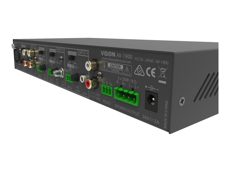 VISION Audio-Mixer-Verstärker – 4-Kanal, Bluetooth-fähig
