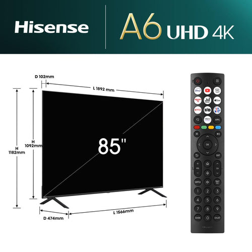 Hisense 85" 4K Smart-TV – Großes Bild, klare Details