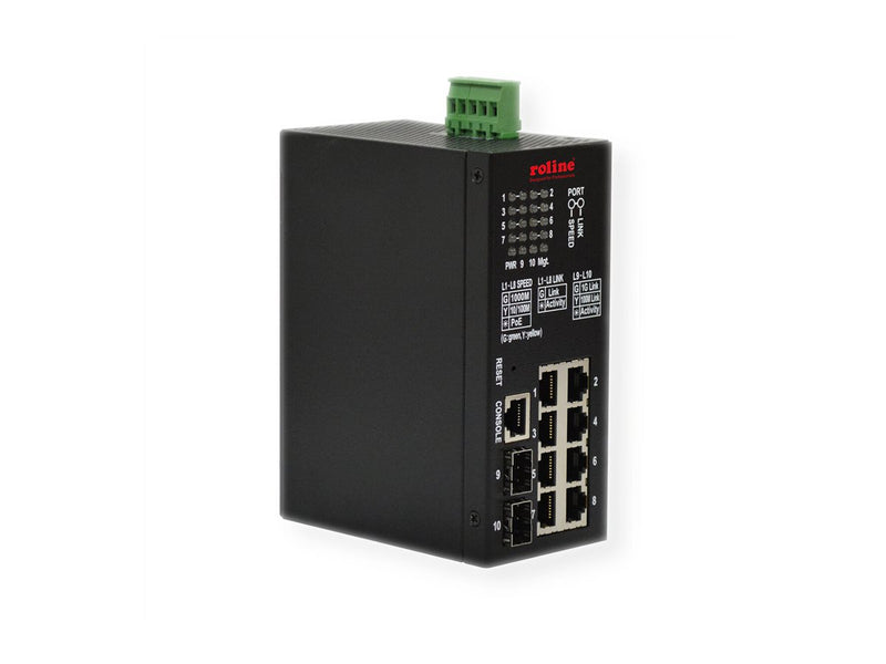 ROLINE Gigabit Switch – 10 Ports, PoE+ für einfache Netzwerke