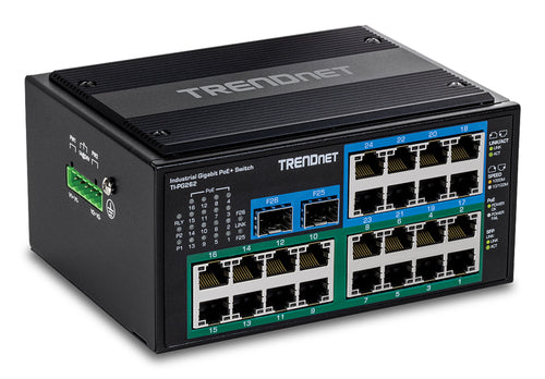 Trendnet 26-Port Gigabit Switch – Robust für Industrie, PoE+ Unterstützung