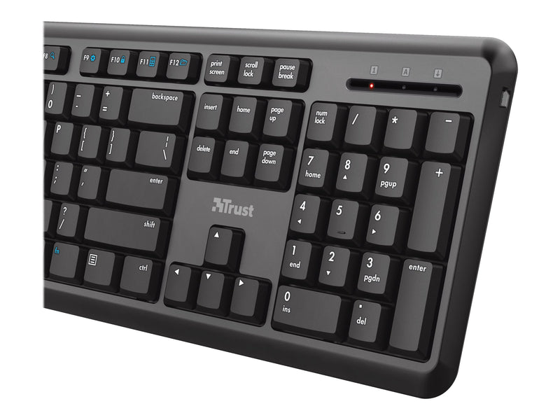 Trust Kabellose Tastatur – Spritzwasserschutz, USB-Empfänger