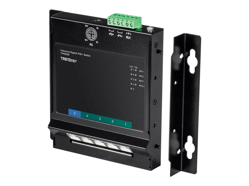 Trendnet Industrie-Switch – 5 Ports, PoE+, robustes Metallgehäuse